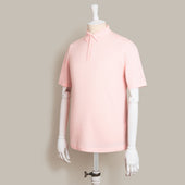 Short Sleeve Knitted Polo Shirt In Light