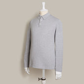 Long Sleeve Knitted Polo Shirt In
