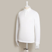 Long Sleeve Knitted Polo Shirt In