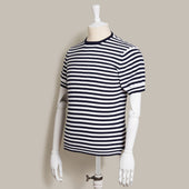 Short Sleeve Knitted Striped T Shirt In