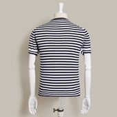 Short Sleeve Knitted Striped T Shirt In