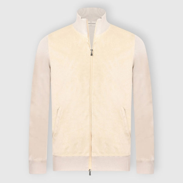 Organic cotton and alcantara jacket