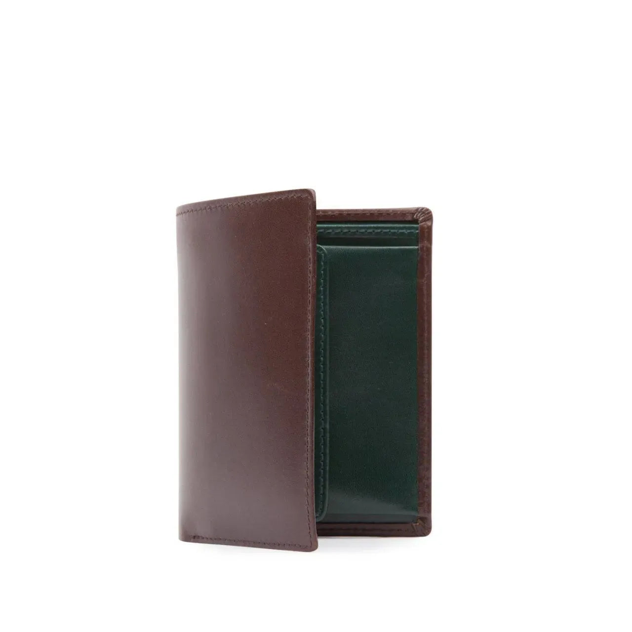 Four card holder with purse – Cuban Brown / Forest Green