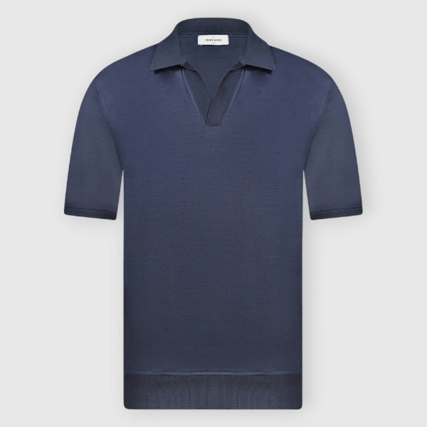 Mercerized cotton jersey skipper polo