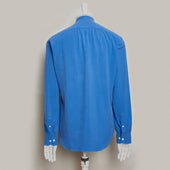 Silk Collarless Shirt With Fly Front In