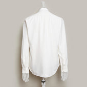 Silk Collarless Shirt With Fly Front In Light