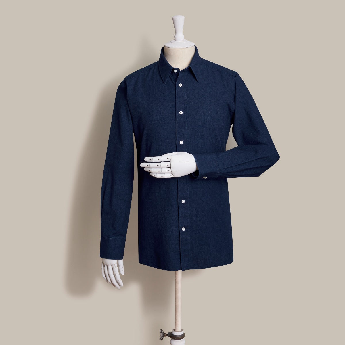100 Hands For Anderson Sheppard Handmade Chambray Shirt In