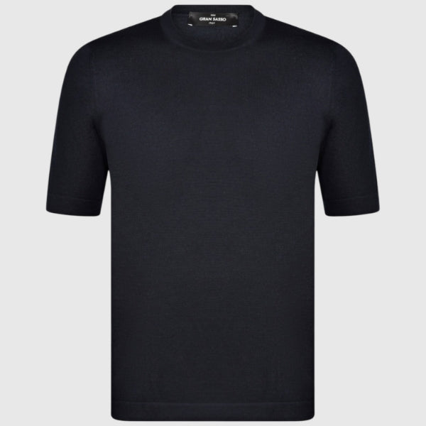Wool cashmere and silk knit t-shirt