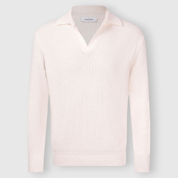 Half Fisherman S Rib Knit Skipper Polo