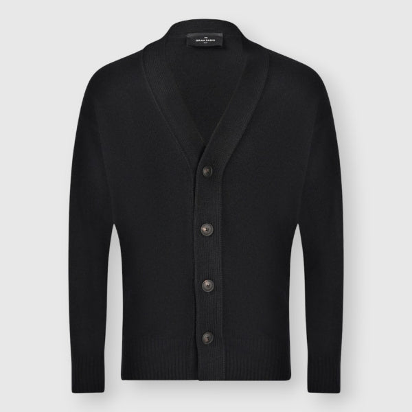 Dropped shoulder 4-button cardigan