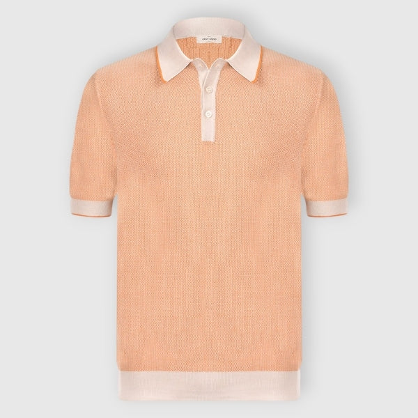 Organic Cotton Two Tone Stitck Knit Polo