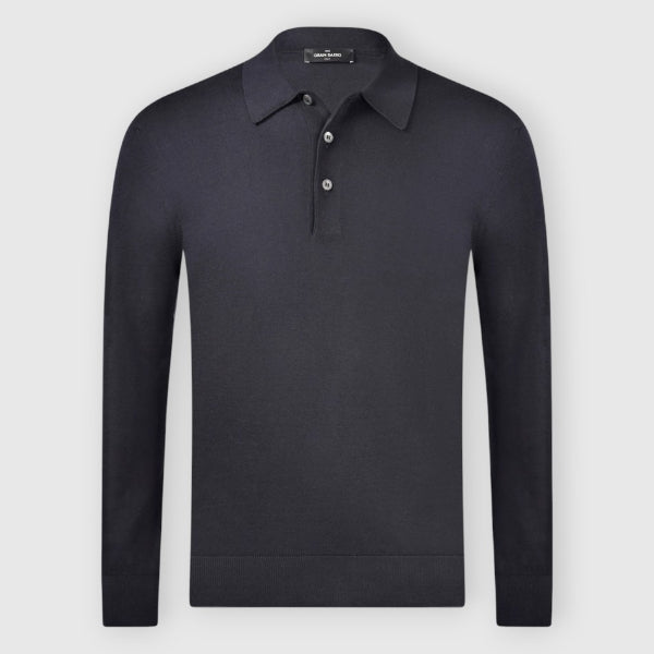 Long sleeve suvin knit polo
