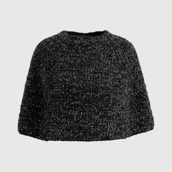 Sequins pearl stitch knit poncho