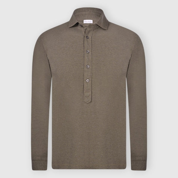 Five-buttons light piquet cotton polo