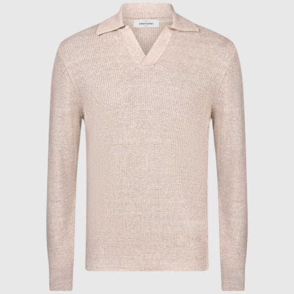 Fisherman's rib knit skipper polo