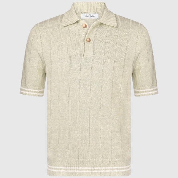 Ribbed knit polo