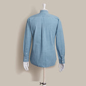 100 Hands For Anderson Sheppard Handmade Collarless Shirt In Light