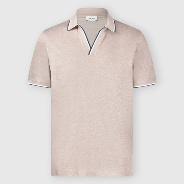 Mercerized cotton piquet jersey skipper polo