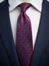 Burgundy & Blue Tie Dot