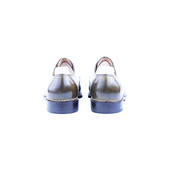 Three Eyelet Derby With Brogued Apron In Antique Green Crust Calf Leather