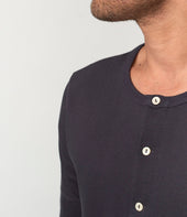 207 Loopwheeled Classic Fit Midweight Short Sleeve Henley
