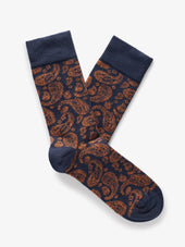 Navy & Orange Socks