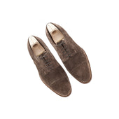 Half Brogue Derby In Milkchocolate Suede Leather