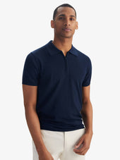 Dark Blue Polo Shirt Merino