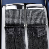 Checked Wool Braces Grey