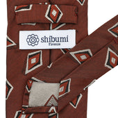 Geometrical Jacquard Silk Tie Hand Rolled