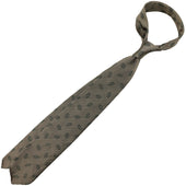 Geometrical Jacquard Silk Tie Army Hand Rolled