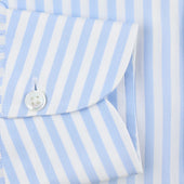 Poplin Semi Spread Shirt Sky Butcher Stripe