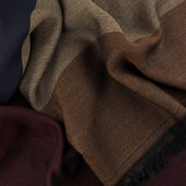 Striped Wool Silk Scarf Burgundy