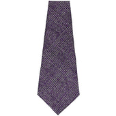 Glencheck Bespoke Wool Tie Purple