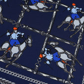 Equestrian Motif Silk Pocket Square 40x40cm
