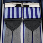 Barathea Braces Navy Grey