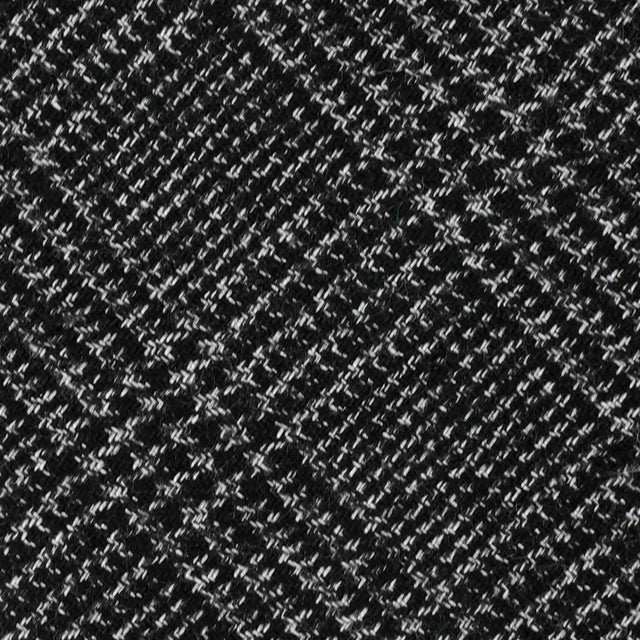 Checked Bespoke Wool Tie - Charcoal