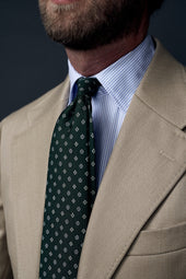 Anniversary Collection Floral Printed Silk Tie Madder Green