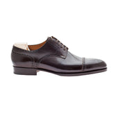 Half Brogue Derby Dark Brown Crust Calf Leather