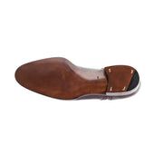 Half Brogue Derby Dark Brown Crust Calf Leather