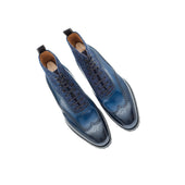 Oxford Boot With Brogueing In Tweed Combination