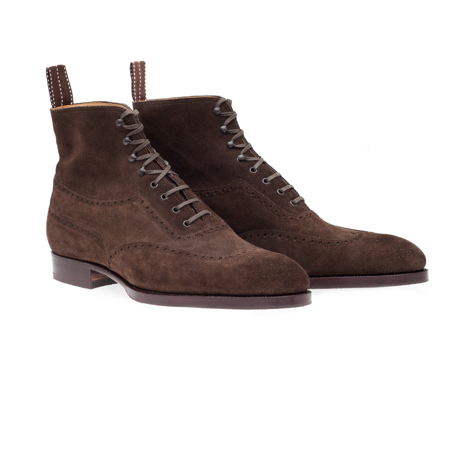 Elegant Oxford Boots In Dark Brown Suede Leather