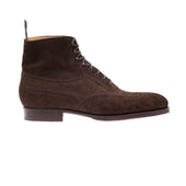 Elegant Oxford Boots In Dark Brown Suede Leather