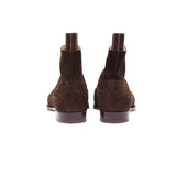 Elegant Oxford Boots In Dark Brown Suede Leather