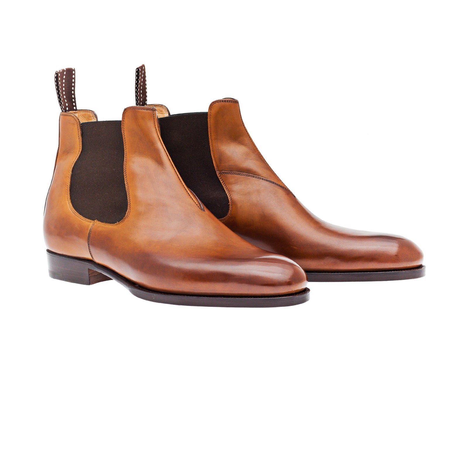 Chelsea Boots Elastic Sided In Light Brown Crust Calf Leather
