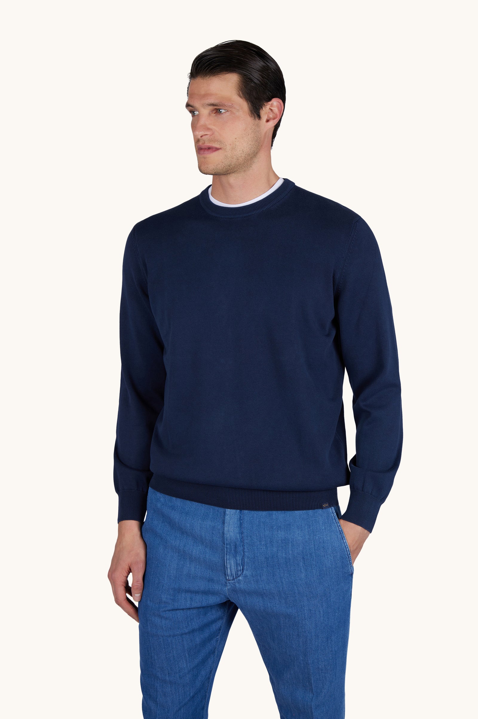 Garment Dyed Pima Cotton Crewneck Sweater