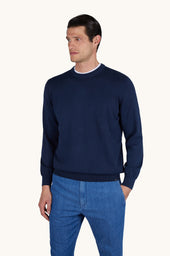 Garment dyed Pima cotton crewneck sweater