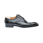 Half Brogue Saddle Derby In Crust Calf Leather
