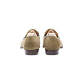 Penny Loafer With Hand Stitched Apron In Military Green Janus Calf