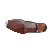 Plain Boot With Zipper In Dark Brown Espresso Calf Leather